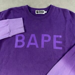 A Bathing Ape Bape Logo Crewneck Mens Medium Pullover Sweatshirt Gradation Ombré